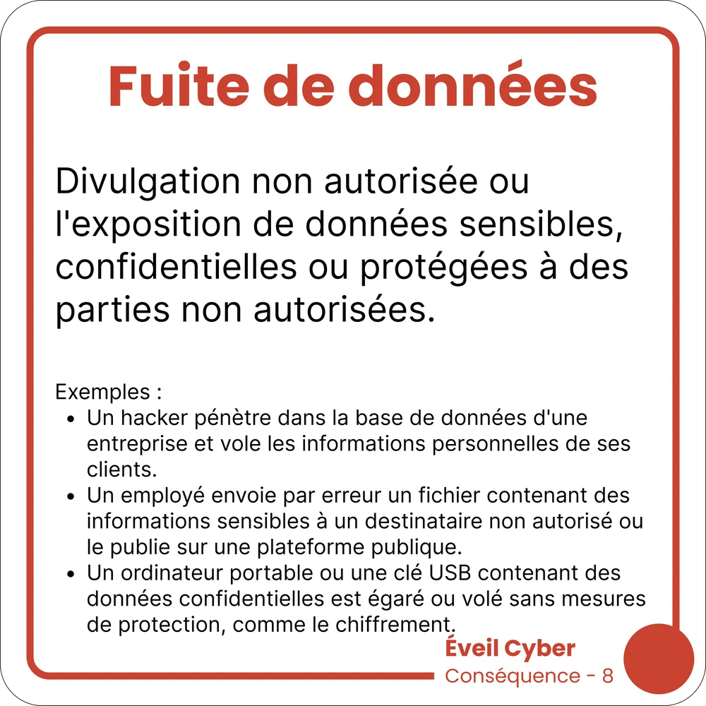Carte Fuite de données — verso : définition et exemples